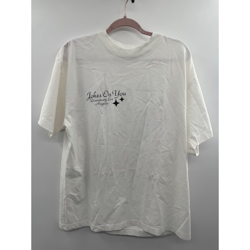 NWT Pascun Jokes On You Balloon T-Shirt Mens Large White Graphic Crew Neck Retro